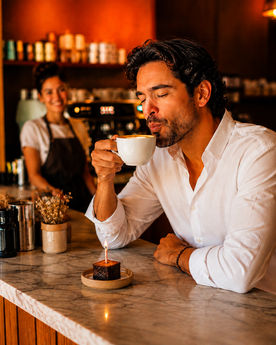 Barista-Kurs Geschenkgutschein zum Geburtstag — Kaffee-Konfetti und Latte Art