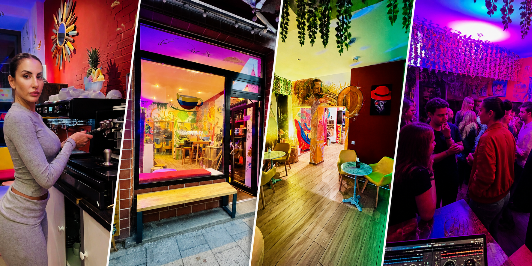 Eindrücke aus dem Groove Coffee Club München — Barista an der Espressomaschine, Latin Ambiente, DJ-Nights