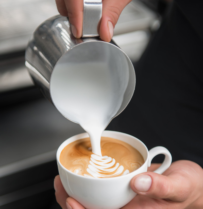 Cappuccino mit Tulpe