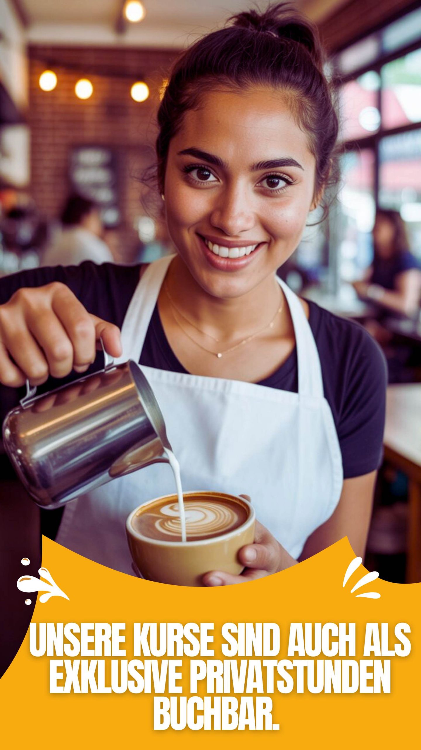 Barista mit Latte Art